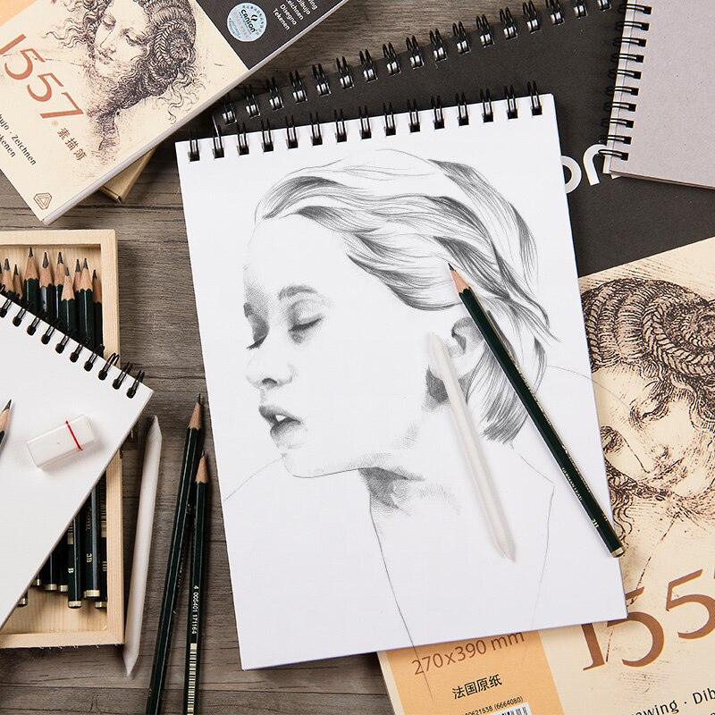 Canson 1557 sketchbook sketchbook 180g 16K 8K color lead book charcoal pencil drawing pencil acid free fine grain art supplies
