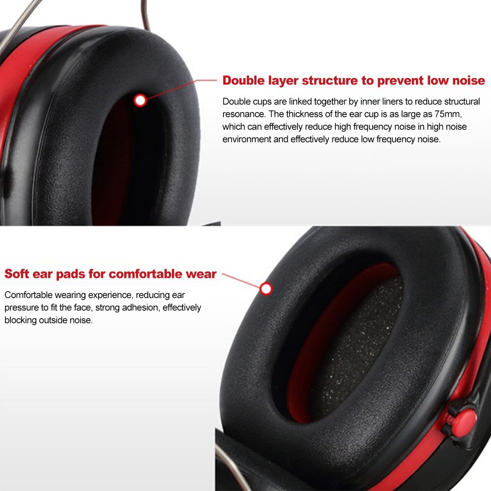 3M H540A Earmuffs Noise Cancelling Ear Muffs Hearing Protection Noise Reduction Safety Adjustable & Ear Protection