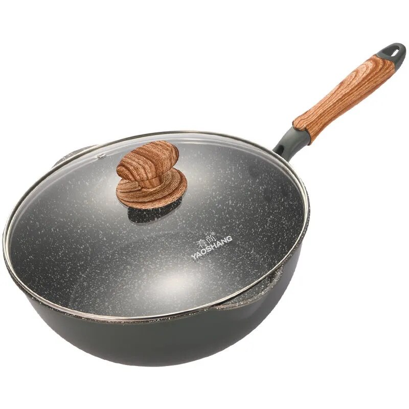 Small Wok Non-stick Pan Dish Pan Household Induction Cooker Gas Stove Suitable for Flat-bottomed Frying Pan Cookware Cooking Pot