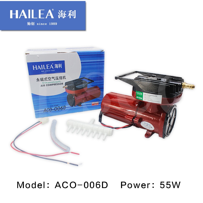 80L/min Hailea ACO-006D DC 12V Permanent Electric Magnetic Air Compressor Aquarium Fish Tank Oxygen Air Pump Hydroponics Pond