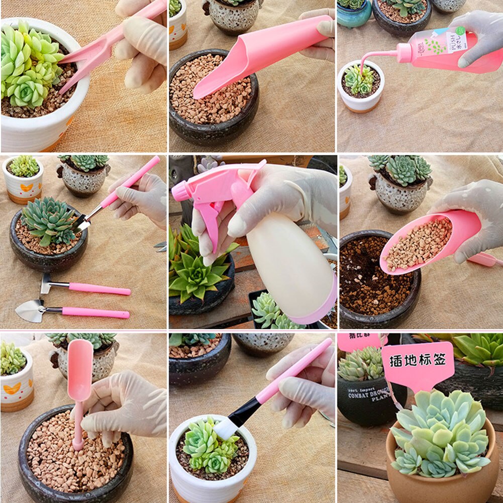 Good Healthy 5/7/10/14 Pcs Succulent Transplanting Garden Planting Hand Tools Set Garden Tools