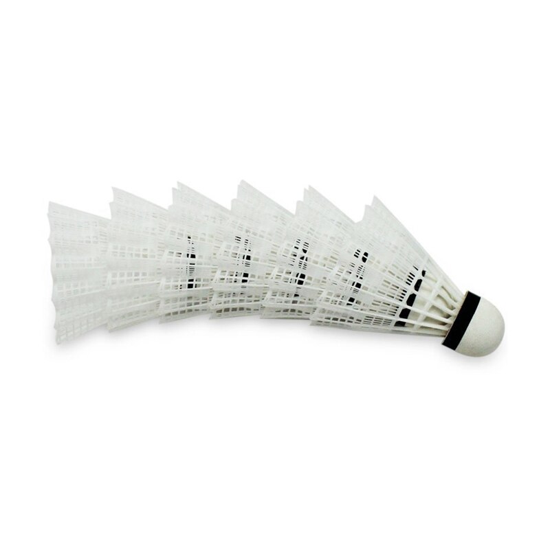 6 stk fin sportsblød badminton fjerplade hvid: Default Title