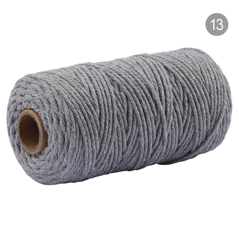 Cordon coloré 100% coton de 3mm, cordelette pour macramé artisanal, accessoire décoratif pour de mariage, 100 mètres/rouleau: color 13