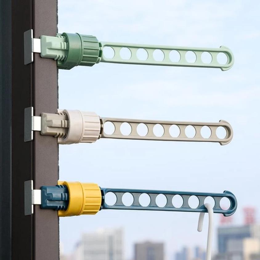 Drying Rack Balcony Clothes Drying Rack Wall Mounted Clothes Drying Rack Bathroom 8 Holes Drying Rack Indoor Space Saving