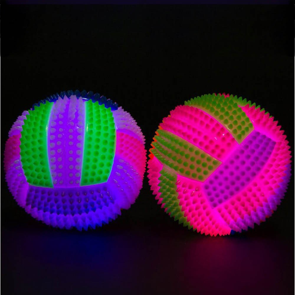 1Pc Led Fitness Musle Massage Ballen Kids Sport Ballen Volleybal Knipperlicht Up Kleur Veranderende Stuiterende Egel Bal