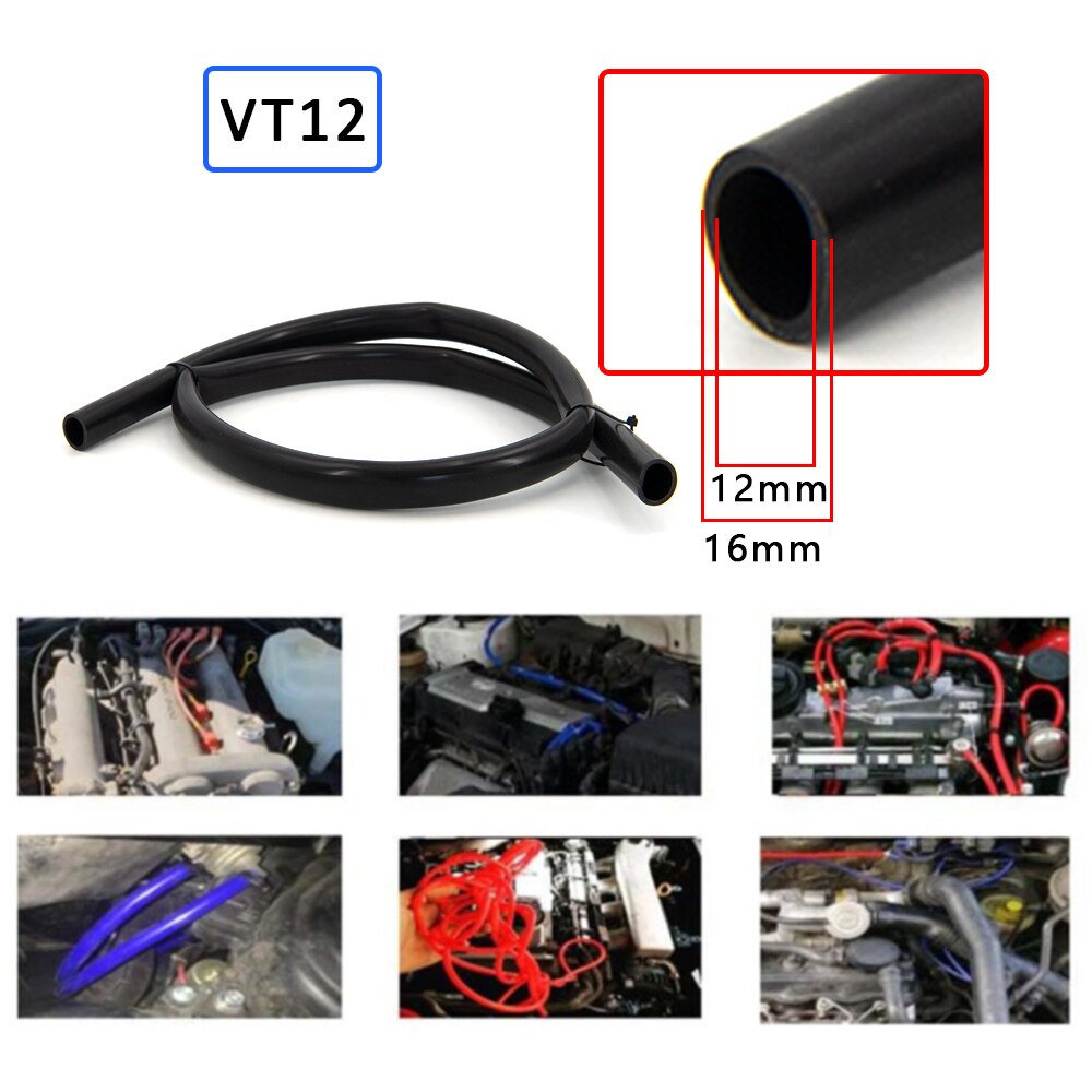 Manguera de tubo de vacío de silicona de 2M de longitud, tubo de silicona de 3MM, 4MM, 6MM, 8MM, 10MM, 12MM, 14MM, 16MM, piezas de automóvil azules universales: Naranja