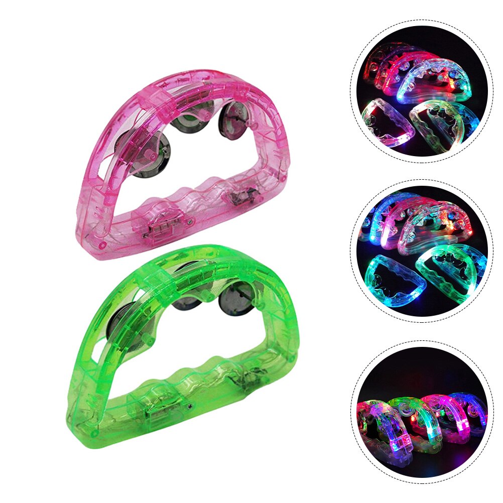 2Pcs LED Hand Bell Musical Party Props Portable Hand Bell Random Color