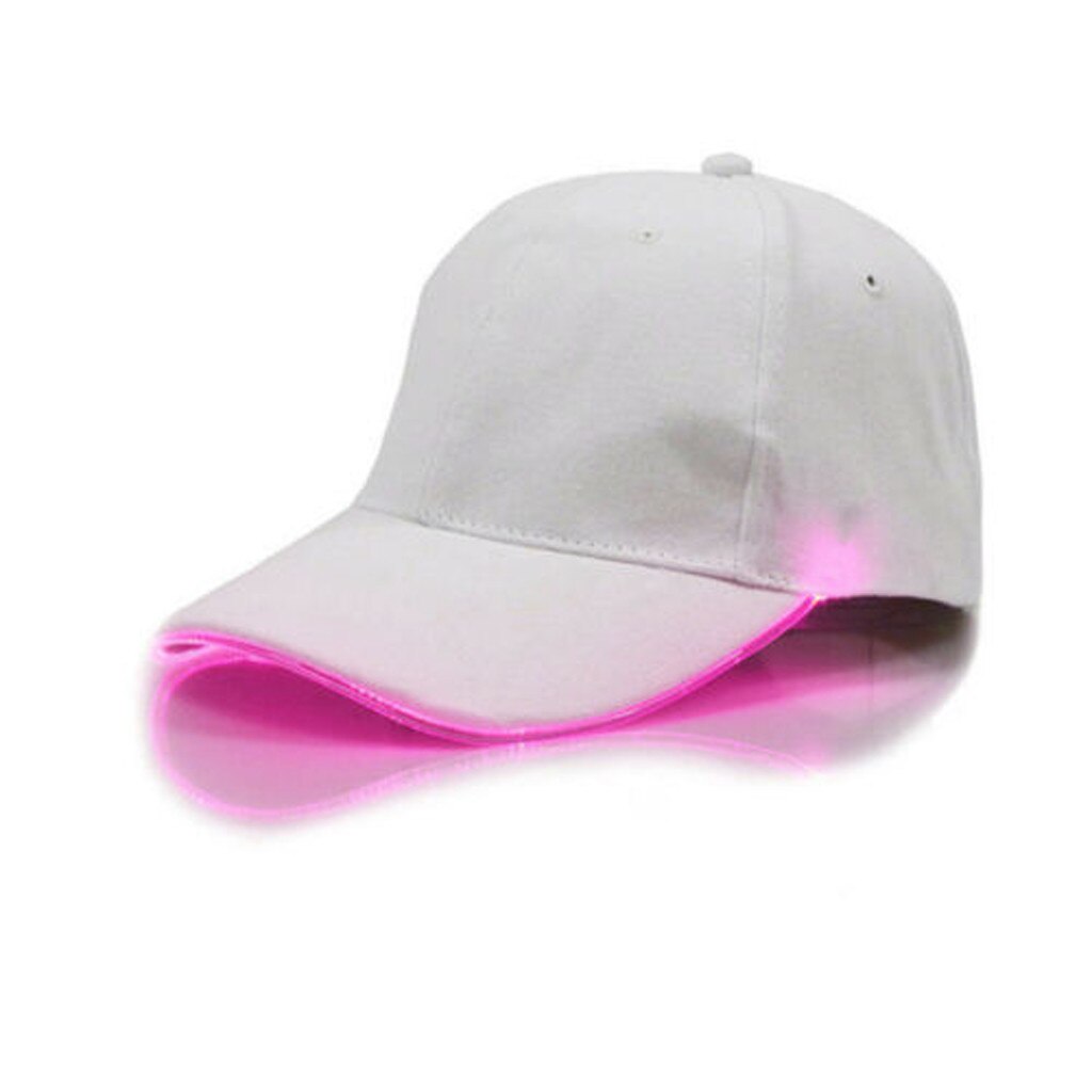 Casquette à visière lumineuse avec Led, nouvelle décontracté, de Baseball, Hip-hop, ajustable, pour le sport: Rose