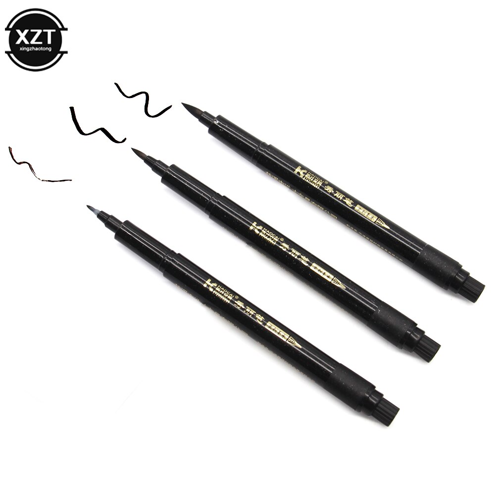 Brush Pen Calligraphy Lettering Writing Pen Chinese Words Learning Stationery StudentArt Drawing Marker Pens School Supplies: Burgundy