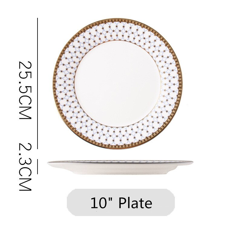 Porcelain Dinnerware Set Ceramic Dinner Plate Ceramic Plate Western Steak Plate Dishes scratch-resistant pendulum Fruit plate: Style C 10 inch