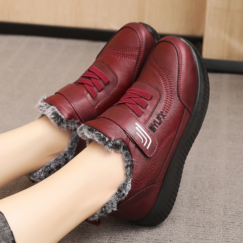 Botas de nieve para mujer, nuevos botines de mujer de felpa, botas de invierno impermeables, botas para mujer, zapatos de invierno para mujer, botines para Mujer 40