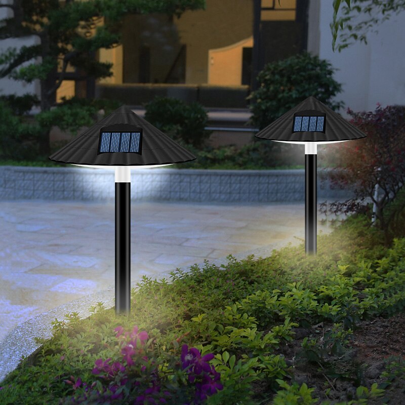 2pcs Solar Garden Light Outdoor LED Solar Powered Lamp Lanterns Waterproof Landscape Lighting For Pathway Patio Yard Lawn