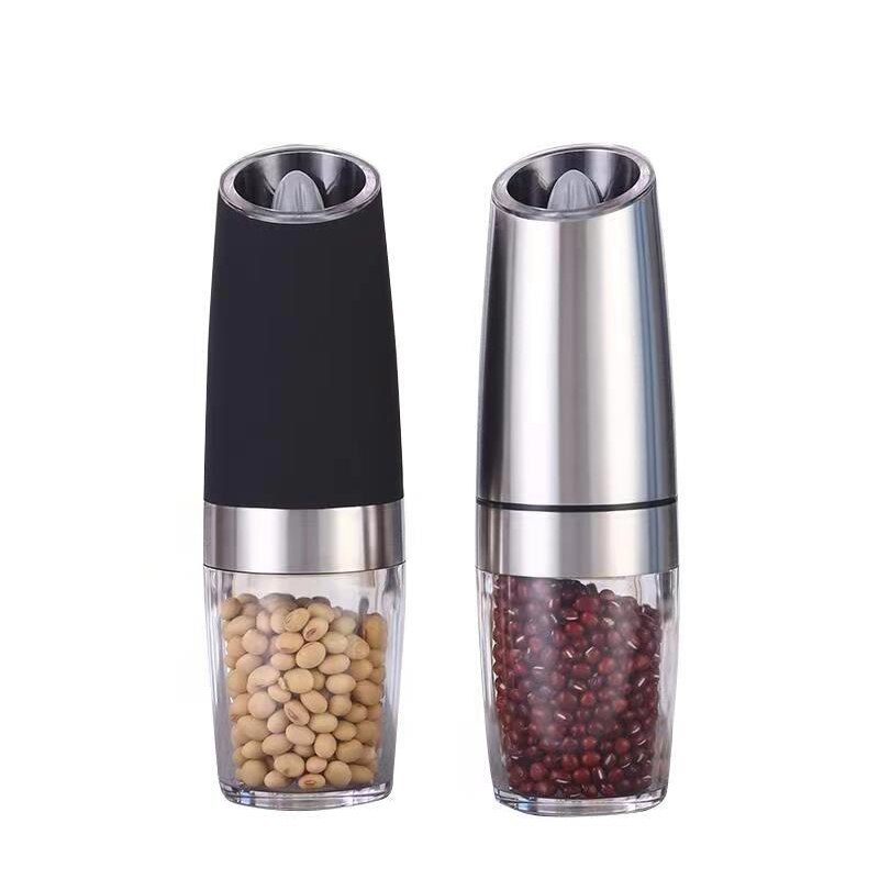 Electric Salt and Pepper Grinders Automatic Gravity Herb Spice Mill Adjustable Spices Grinder with LED Light Kitchen Tools
