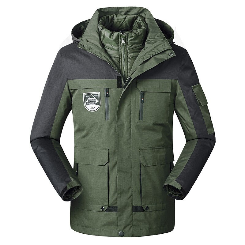 Winter Ski Jassen Mannen Outdoor Thermische Waterdicht Winddicht Snowboard Jassen Camping Trekking Wandelen Jas Sneeuw Skiën Jas: Army green / 4XL