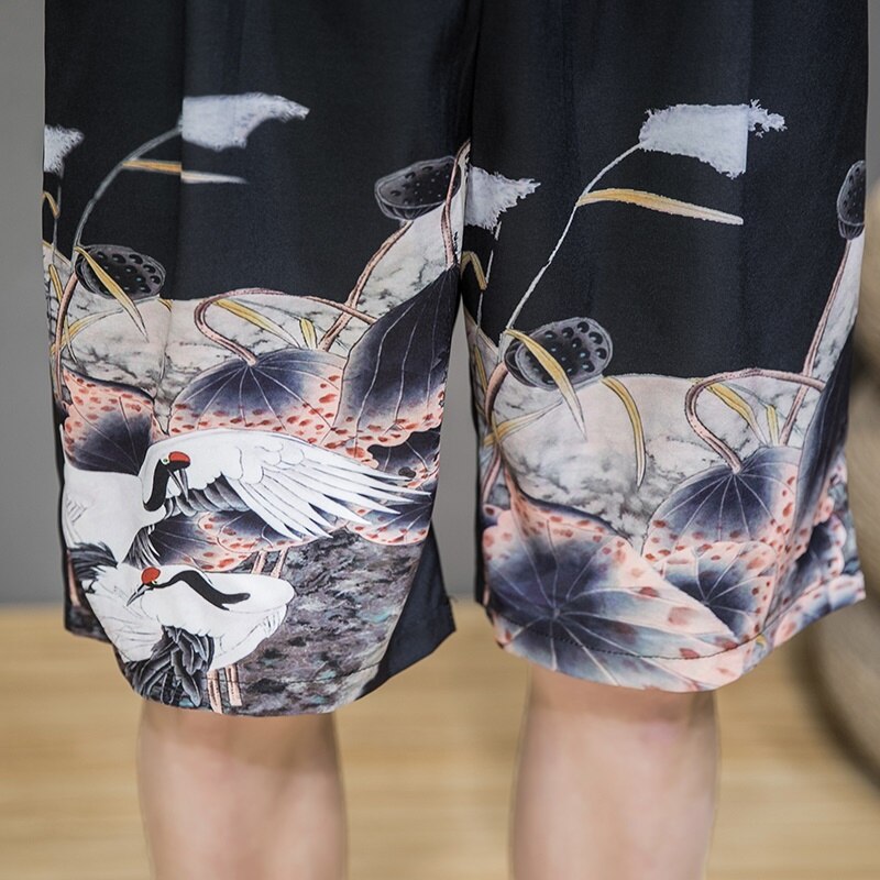 Shorts Style chinois pour hommes, nouveaux Shorts d&#39;été à la pour garçons, pantalons Kimono courts de plage en lin japonais, boutique chinoise en ligne FF2817,