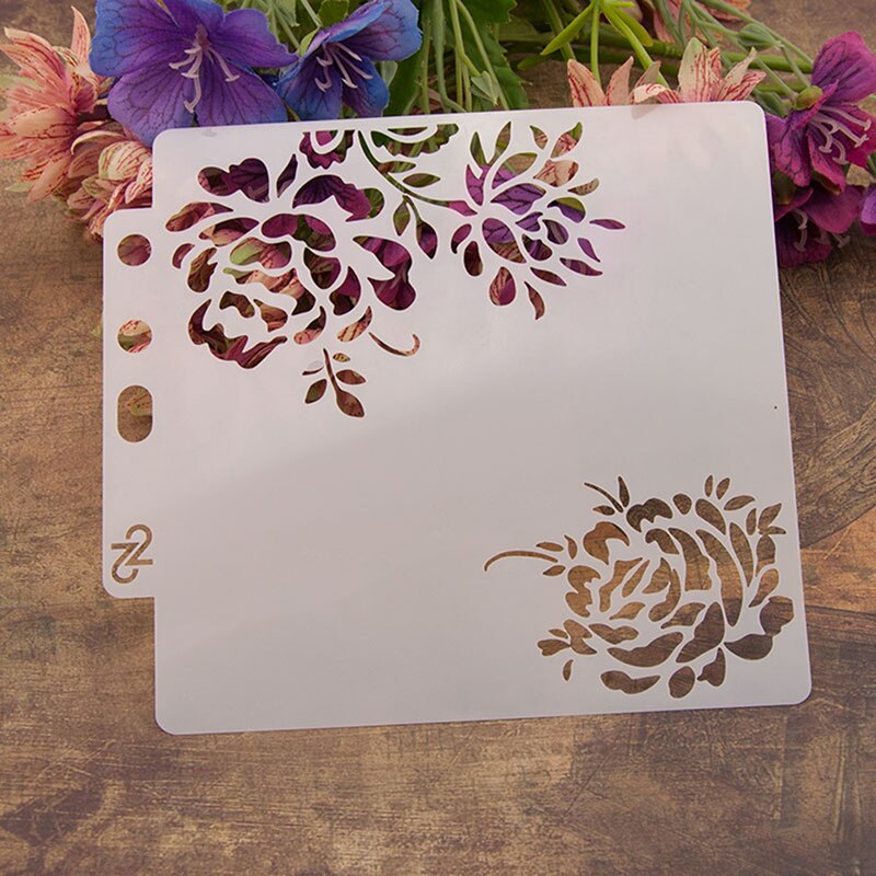 14*13cm 2Pcs Rose Flower Stencil Cake Stencil Wedding Cake Decorating Stencil Stencils For Decoration