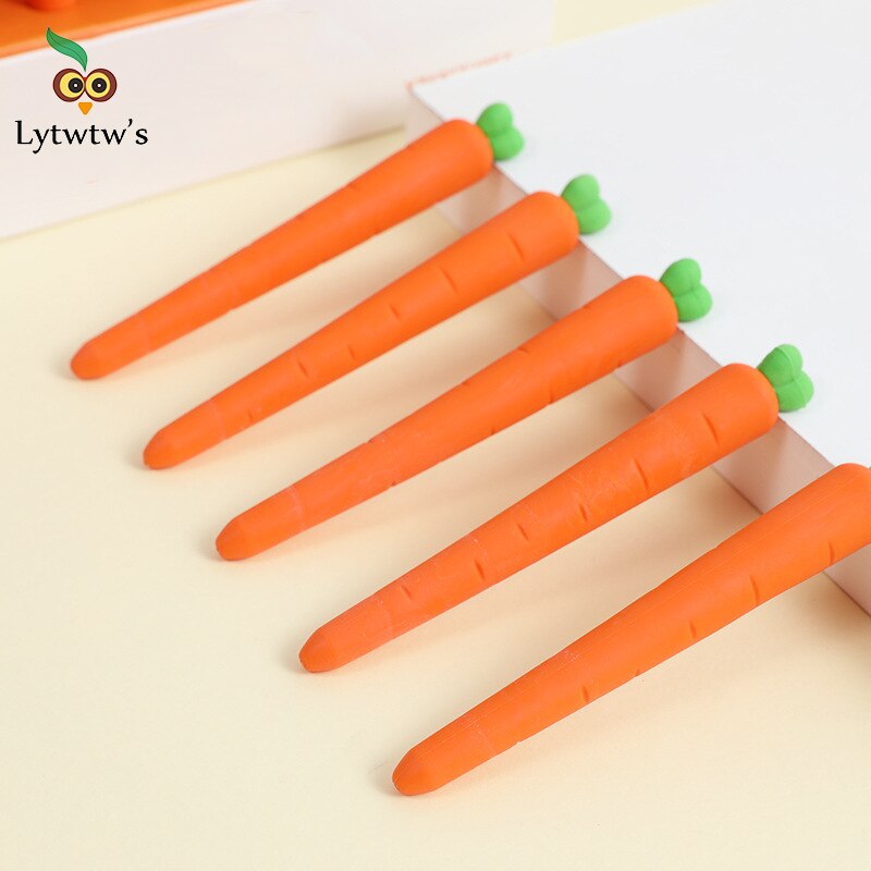1 PCS Cute Kawaii Carrot Eraser Cookie Rubber Stationery School Office Supplies Novelty Lovely Eraser Funny