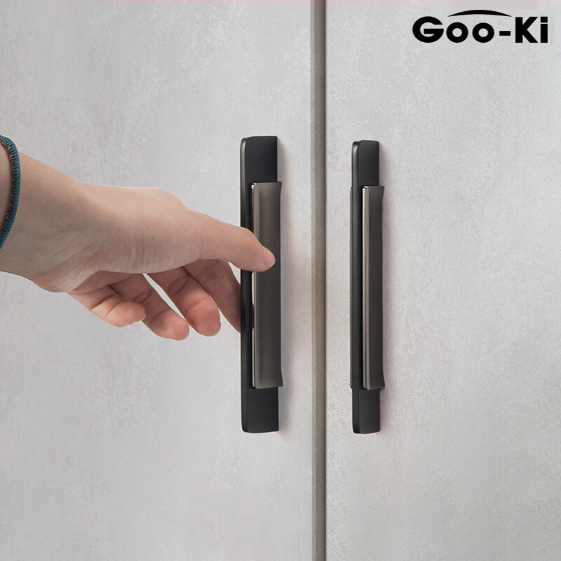 European Affordable Luxury Cabinet Handles Black Gray Splicing Kitchen Cupboard Pulls Drawer Knobs Furniture Handle Hardware