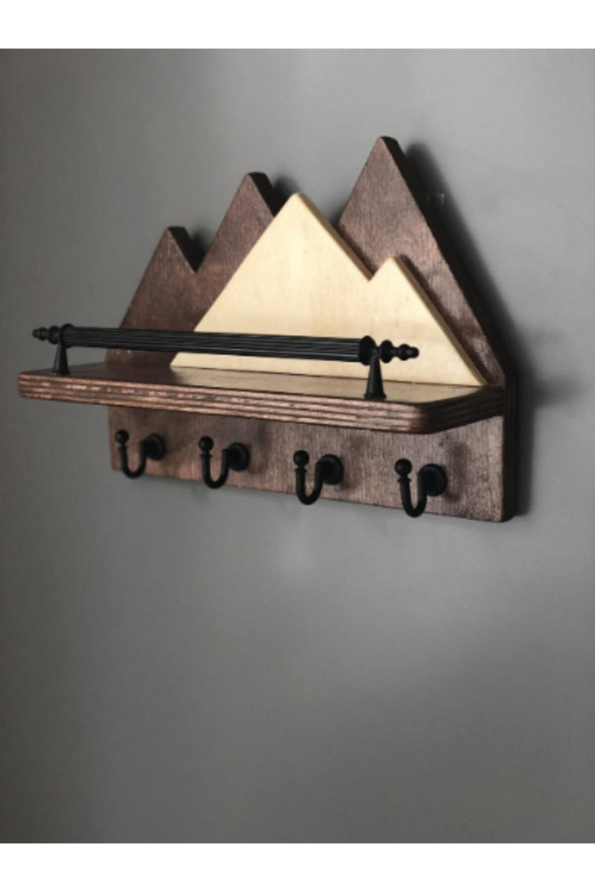 Wooden Door Key Holder Rack Wall Rack Tumbled trend product