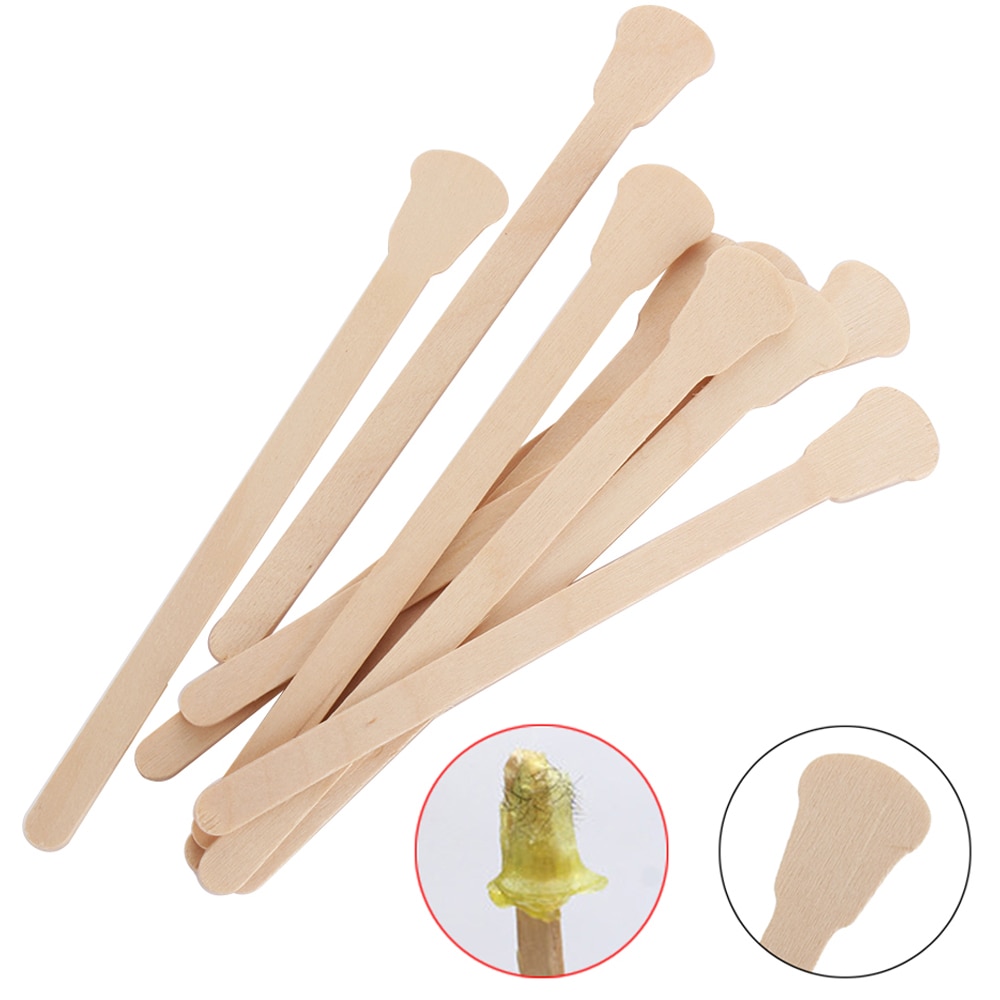 10 stuks Wegwerp Berken Houten Waxen Sticks Wax Bean Vegen Spatels Ontharing Professionele Beauty Makeup Tools