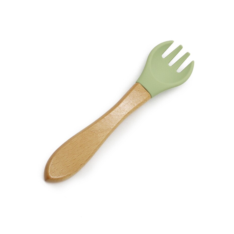 Natural 100% Food Grade Forks Easy To Rinse Weaning Unbreakable Rubber Fork Dishwasher Safe Feeding: M