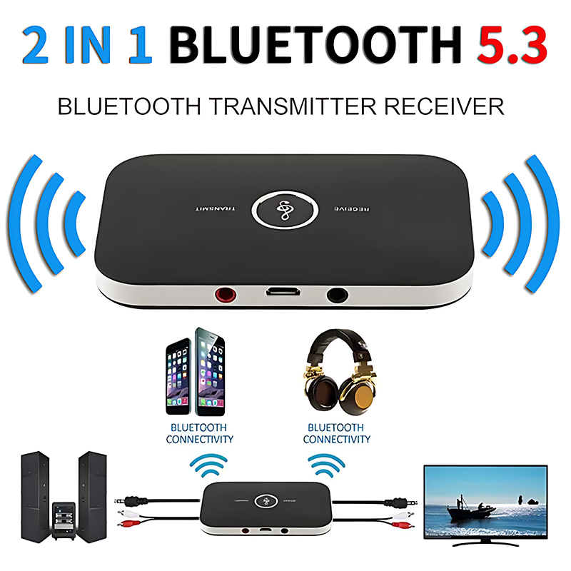 Verbeterde Bluetooth 5.3 Audio Zender Ontvanger RCA 3.5mm AUX Jack USB Dongle Muziek Draadloze Adapter Voor Auto PC TV hoofdtelefoon