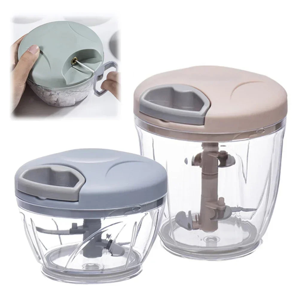 500/900ML Knoflook Chopper Handmatig Draaien Groentesnijder Chopper Slicer Fruit Knoflook Crusher Keuken Gadget Blenders Vleesmolen