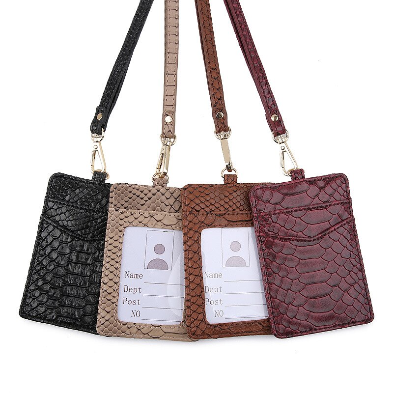 Mode Multifunctionele Id Card Case Vrouwen Purse Pu Leer Snake Patroon Credit Kaarthouder Werk Kaarthouder Bus kaarthouder