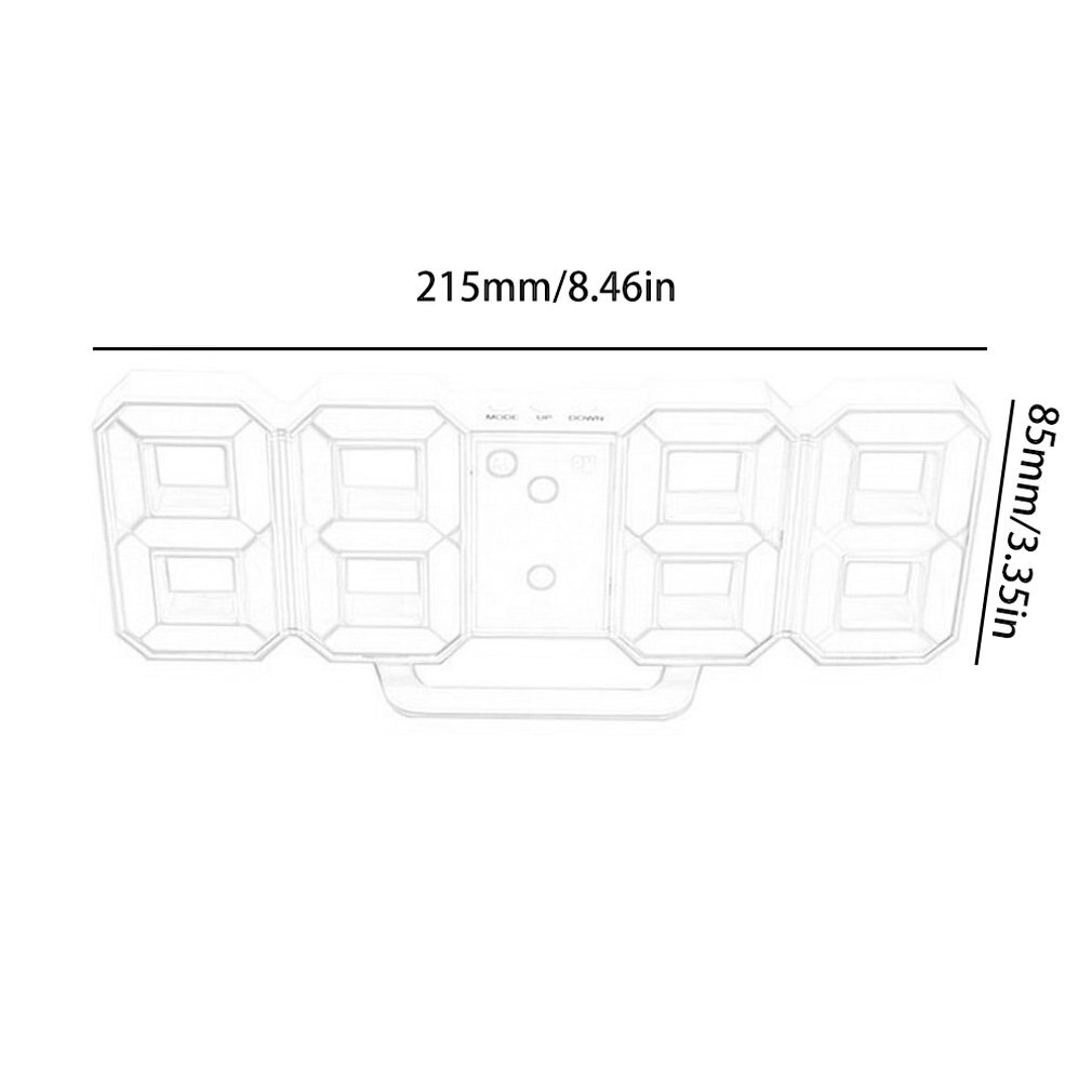 Office 3D Alarm Clock Multifunctional LED Digital Wall Clock Sound Control Stereo Alarm Clock