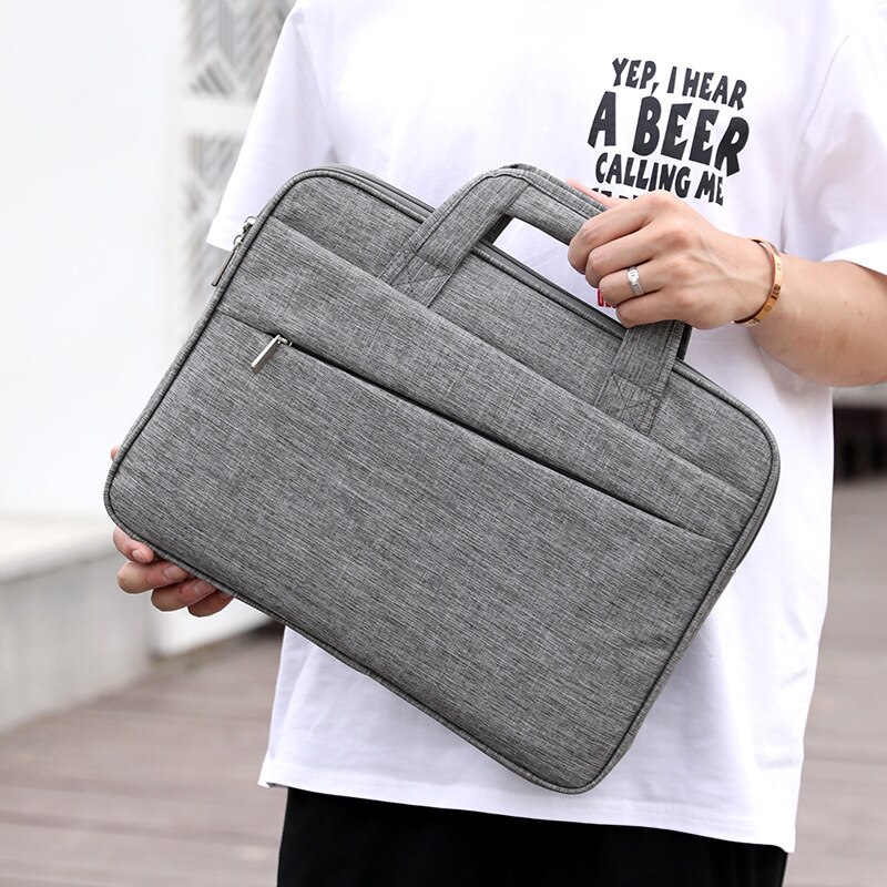 Effen Kleur Laptop Tas Voor Unisex Waterdichte Grote 15Inch Beschermhoes Casual Reizen Werk Computer Notebook Handtas Aktetas