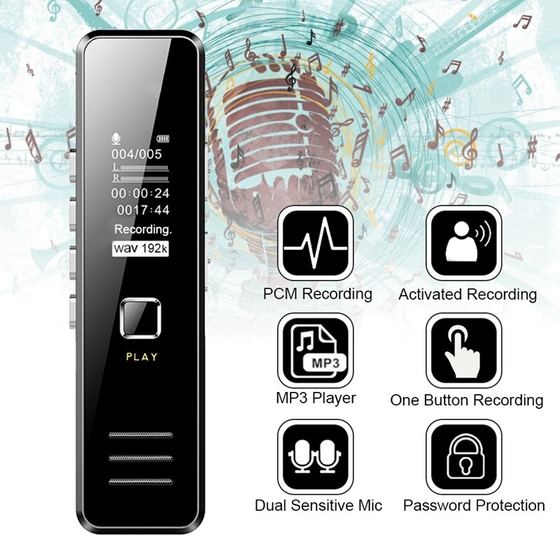 AAAE Top-HD Noise Reduction Remote Recording Pen Recording Pen 192Kbps 20 Hours Recording Mp3 Playback