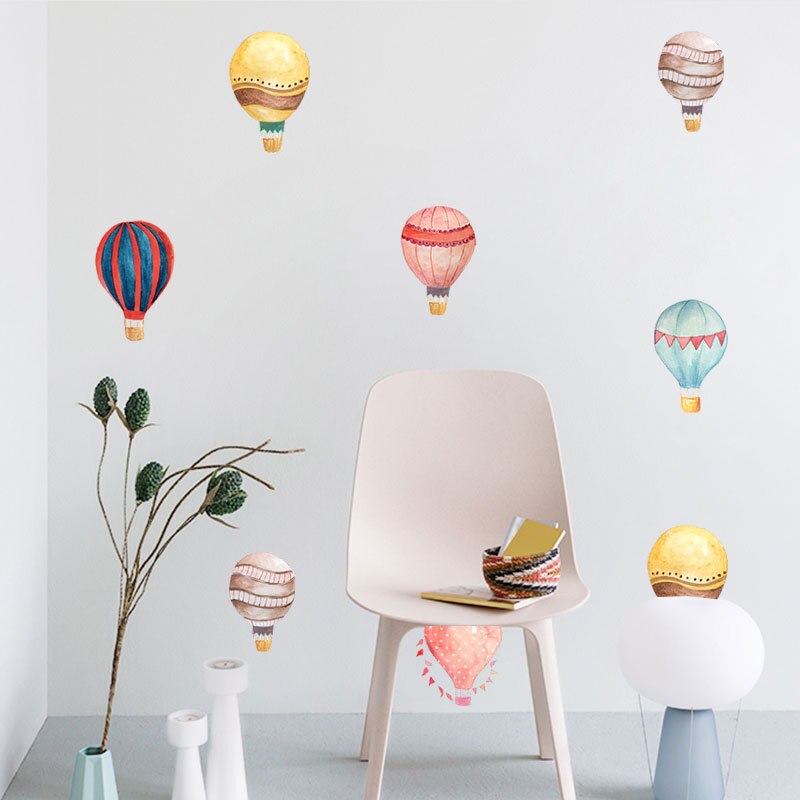 Farverige luftballon vægklistermærker til festdekoration børneværelse stue soveværelse kunst klistermærker vægmærkat pvc
