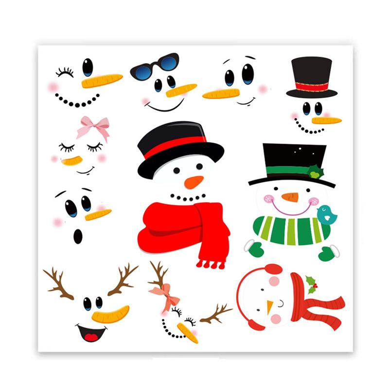 Removable Christmas Window Decal Santa Claus Snowman Stickers Winter Wall Stickers for Kids Room Year Christmas Window Decor: 04