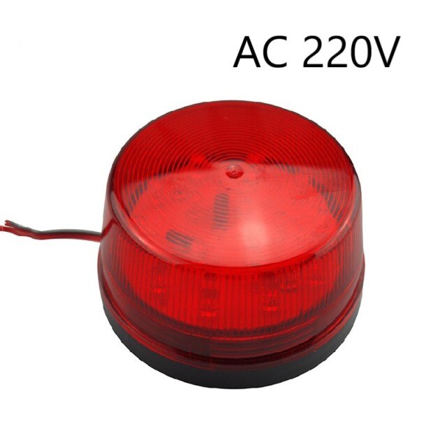 Mini Red Strobe Siren Indoor Outdoor Wired Alarm Siren with Strobe flash light 12V DC 24V 220V For Alarm System: 220V AC