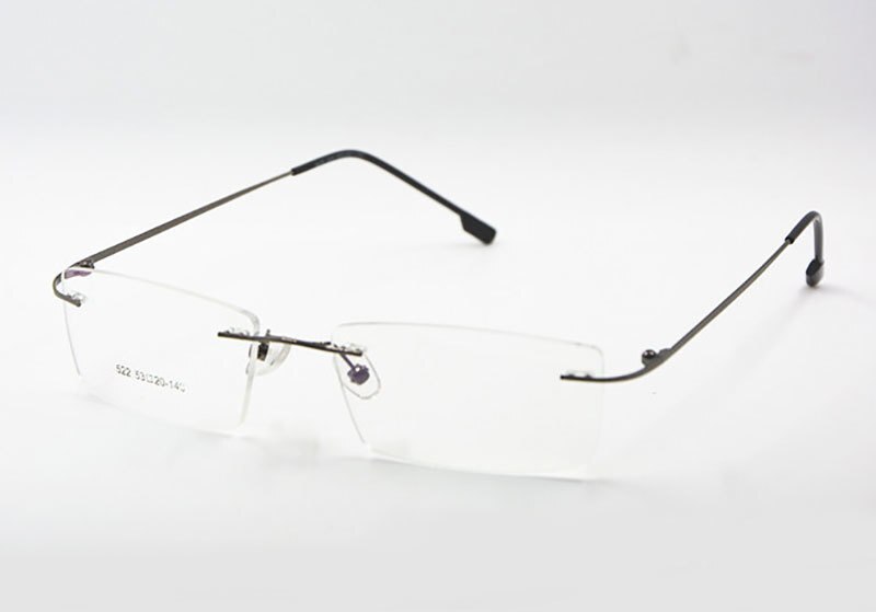 Titanium geheugen flexibel randloos montuur bril optische bril op sterkte bril voor dames en heren montuurvorm op maat: Grijs