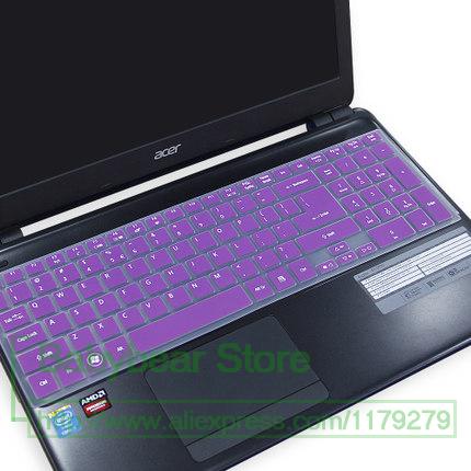 15.6 klawiatura silikonowa obudowa ochronna skóry dla Acer Aspire E5-511G E15 ES1-512 VN7-791G extensa 2508 ES1-531 EX2519 EK-571G: purple