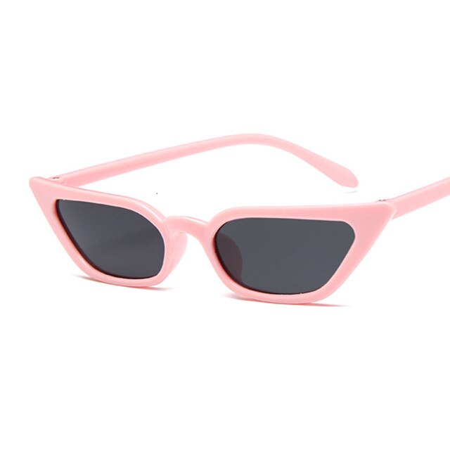 Gafas De Sol De Ojos De gato para mujer, anteojos De Sol femeninos De Color rosa De ojos De gato, Estilo Vintage, De Color negro, montura pequeña, transparentes: Pink Gray