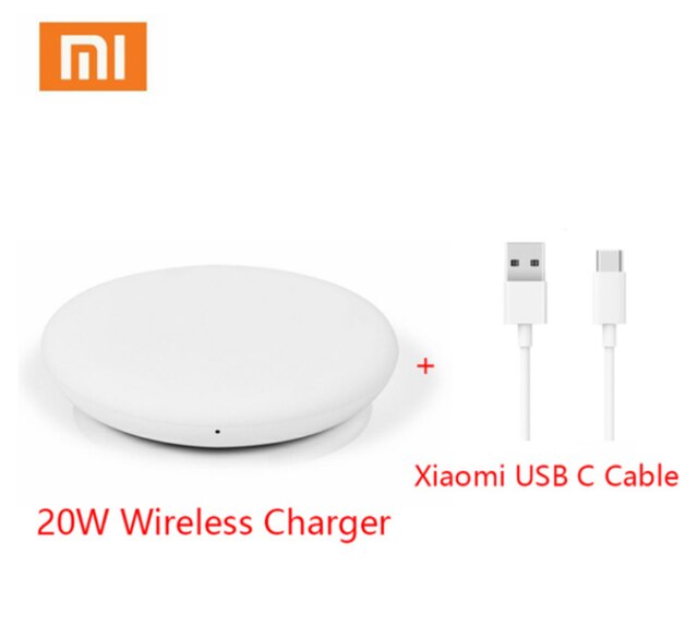 Original xiaomi trådlös laddare 20w max för  mi 9 (20w)  mix 2s / 3 (10w)  qi epp-kompatibel mobiltelefon multiple safe: 20wn kabel