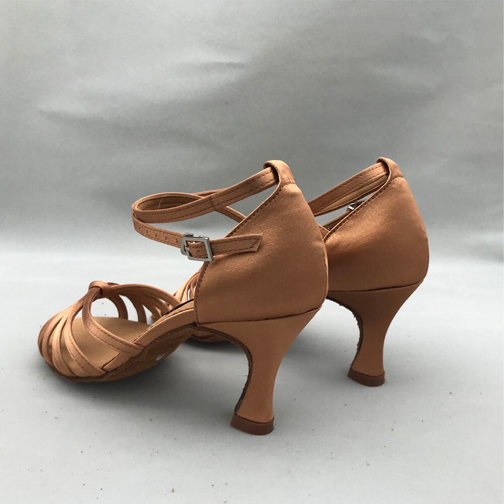 Latin dansesko til kvinder salsa sko øve sko behagelige sko  ms6257br 7.5cm hæl høj hæl lav hæl