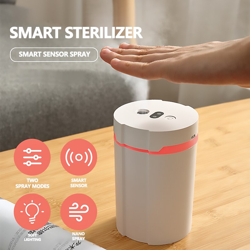 Clever luftbefeuchter Sterilisator Automatische sprühen Tragbare zerstäuber USB Ladung Clever Sensor sprühen Alkohol desinfektion von hände