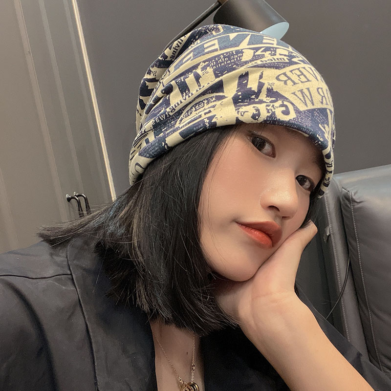 Unisex hue hue efterår behagelig bomuldshue mænd retro strik hue kvinder balaclava sport tørklæde bobble hat forårs strik