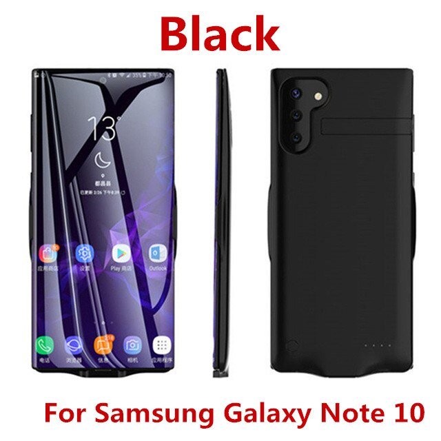 Funda de carga de batería portátil de 6800mAh para Samsung Galaxy Note 10 Plus, funda de batería para Samsung Note 10, funda de cargador: Black For Note 10