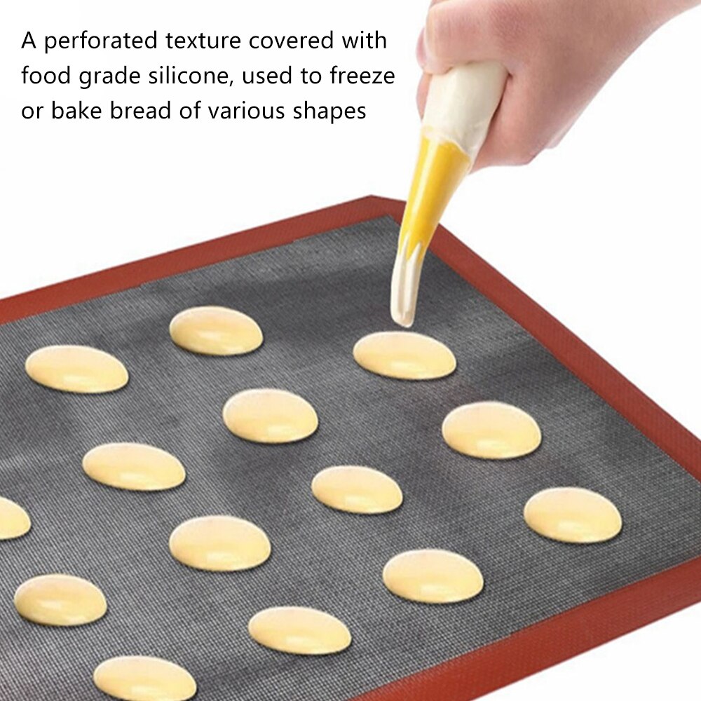 Perforerad silikonbakmatta non-stick bakplåt för kakor / bröd / makron / kex köksredskap