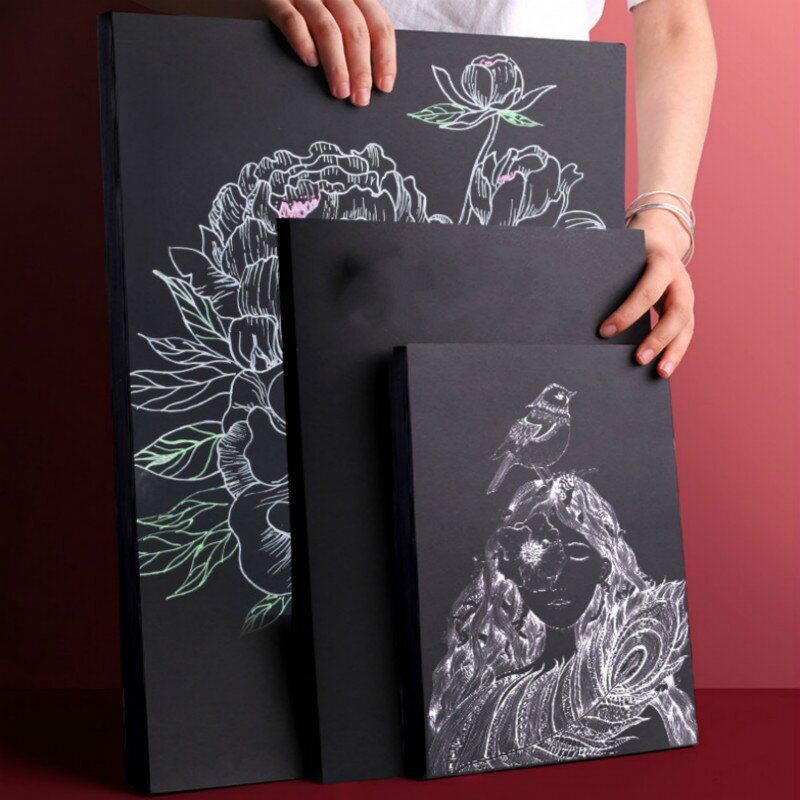 Blank Hand Drawing Sketch Paper Blank Black Paper Graffiti DIY Handmade Paper A4 8K 4K 180g 230g 260g Craft Paper Cardboard