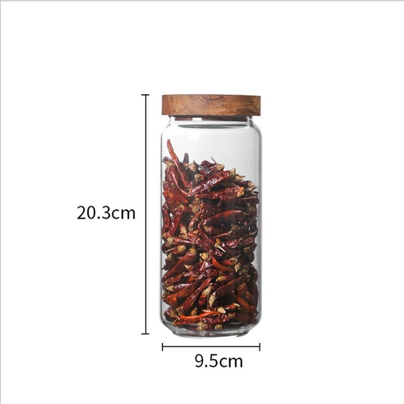 Frascos de vidrio sellados con tapas de bambú para café, Navidad, dulces, galletas, botellas de almacenamiento a prueba de humedad, recipientes de vidrio resistentes al calor
