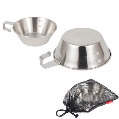 Camping skål kopp i rostfritt stål utomhus matlagning set hopfällbar vandring skål set camping köksredskap servis skålar för backpacking: 1 pc skålar b