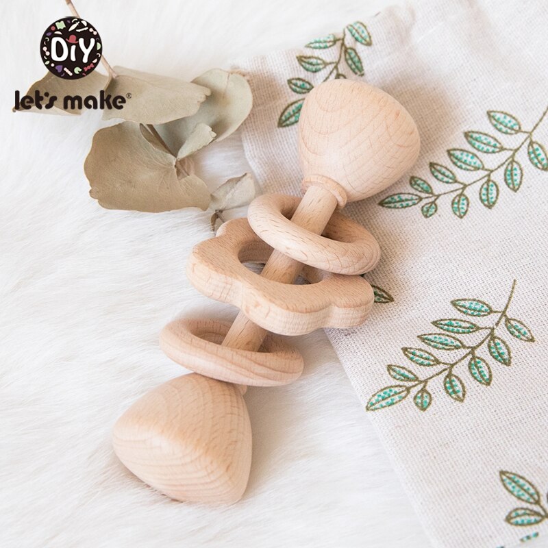 permettere's Fare 1pc Cono Tipo di Faggio di Legno Del bambino di Crepitio Del bambino Sonagli Presepe Cellulari di Legno infantile Bpa libero Del bambino Massaggiagengive giocattoli di Crepitio Del bambino