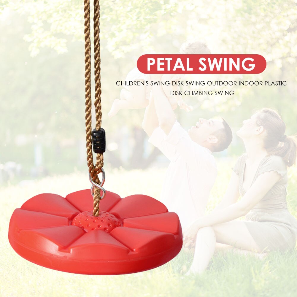 Swing Rope Seat Garden Toys Swings Kids Swing Disc Swing Outdoor Plastic Hanging Climbing Ropes Petal Swings