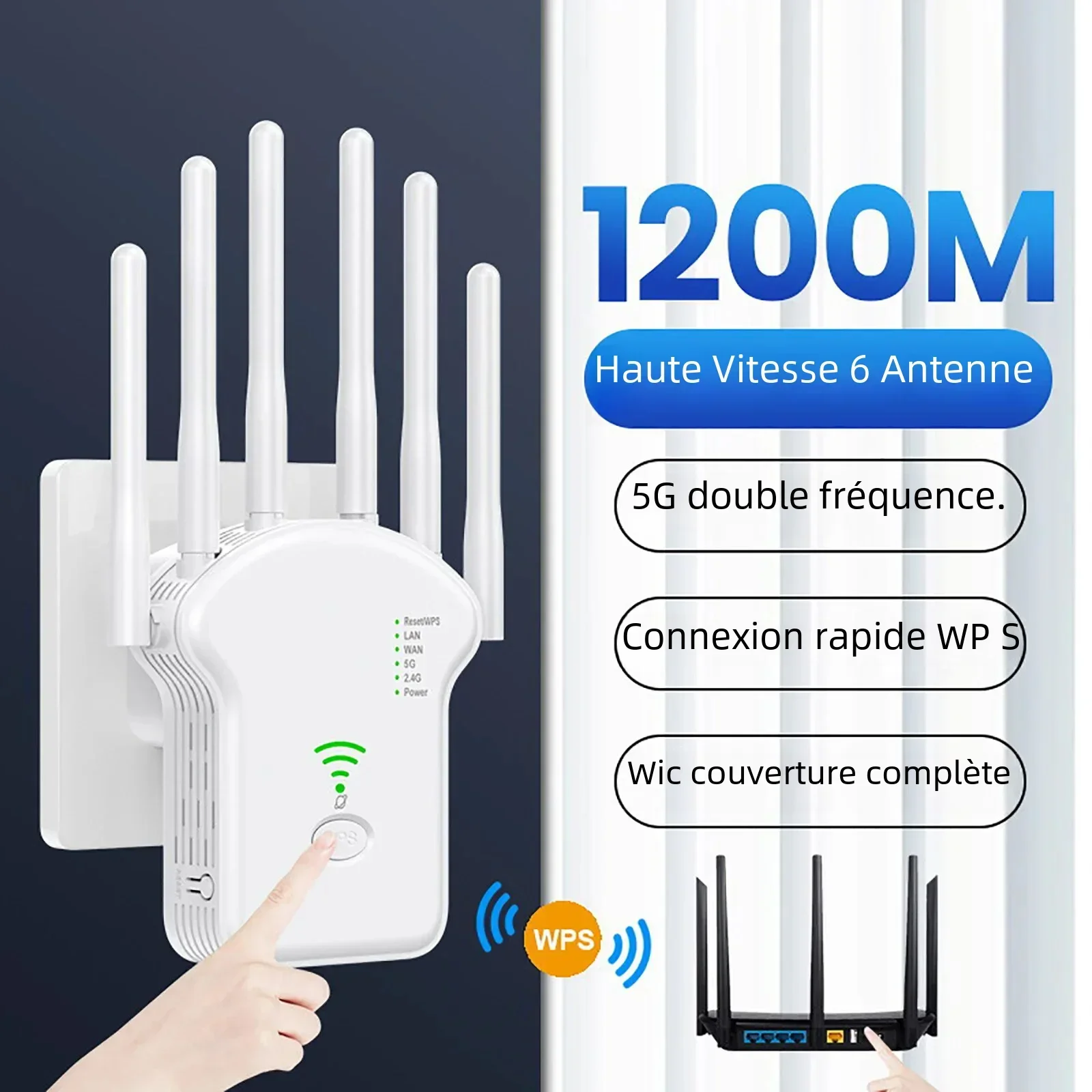 Repearter Router WiFi Repeater Draadloze Router 1200 Mbps Hoge 6 An... – Grandado