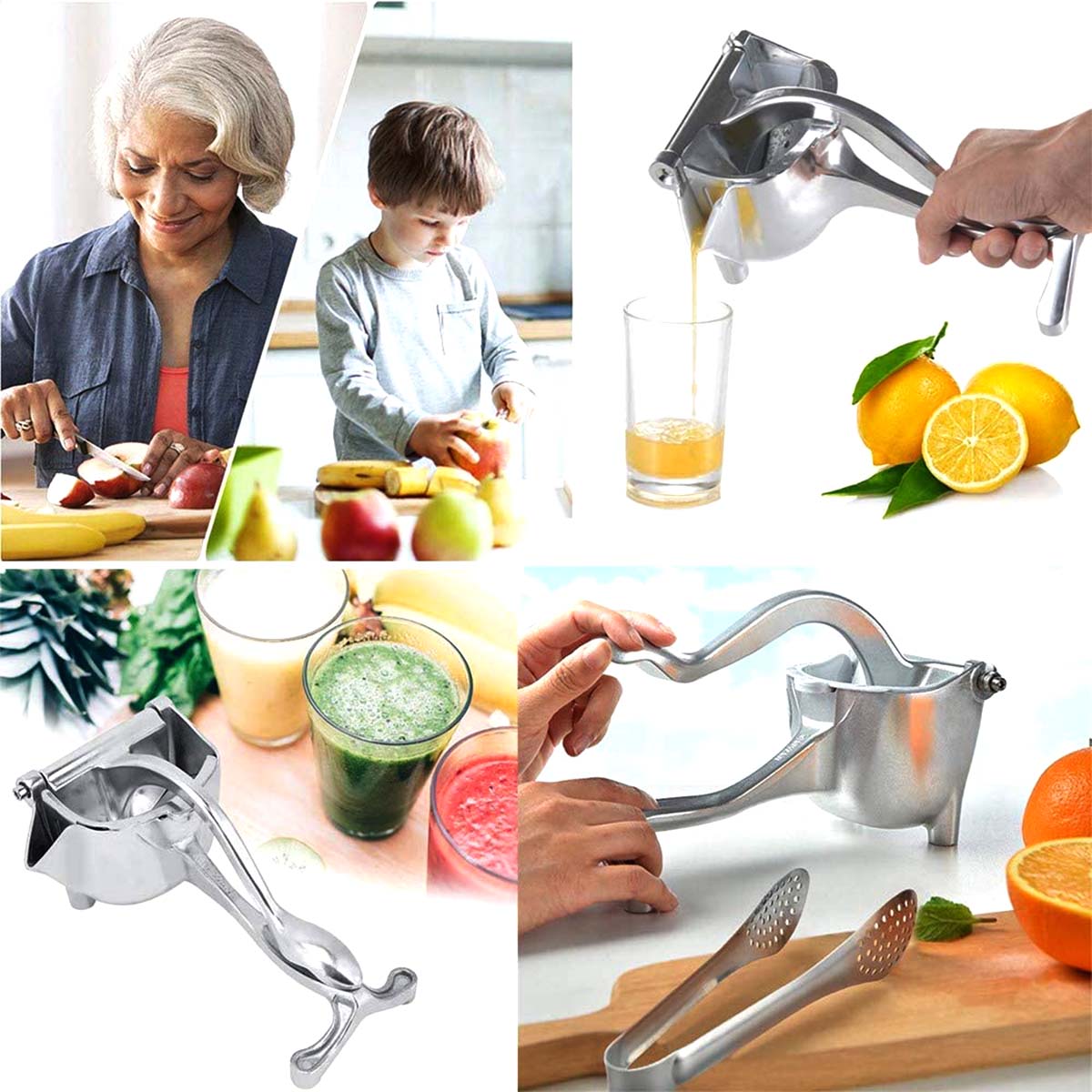 Manual Juicer Aluminum Alloy Hand Press Juice Machine Lemon Apple Orange Pomegranate Fruit Clip Household Kitchen Juicer Tools